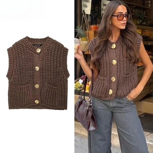 Cozy Knit Sleeveless Vest Top