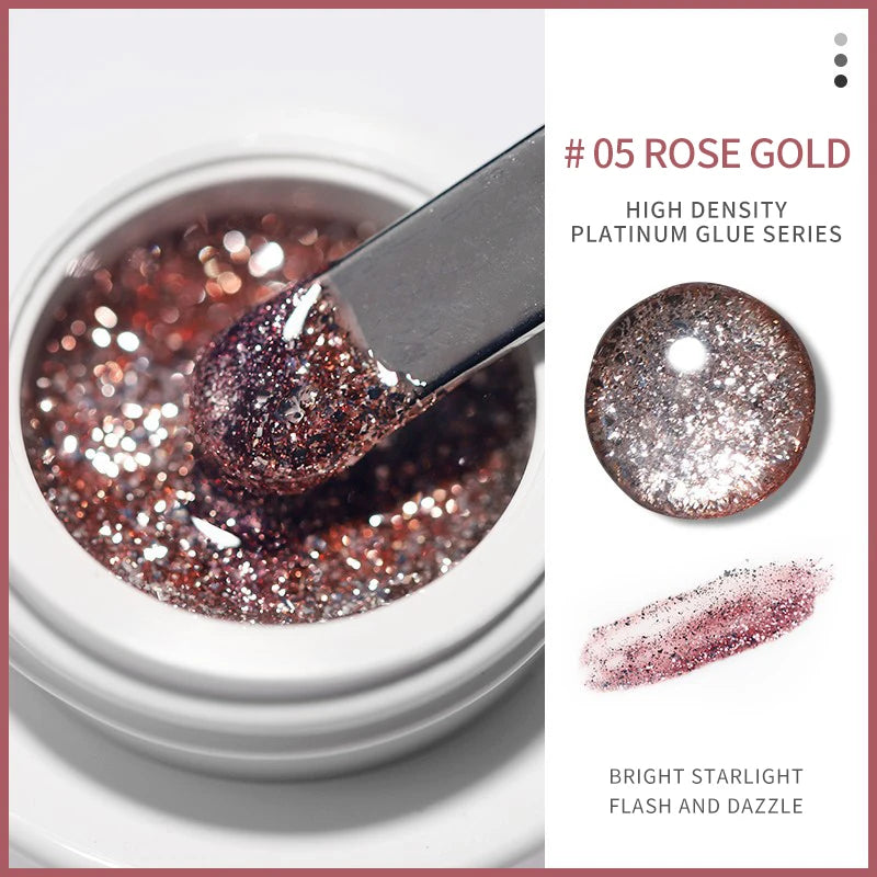 High Density Glitter Platinum Line Art UV Gel (5g)