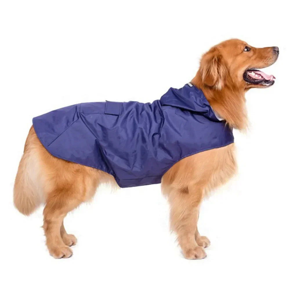 9 Sizes Dog Raincoat Small Medium Large Dogs Waterproof Hooded Jacket Rain Clothes with Reflective Stripe Outdoor Accessories