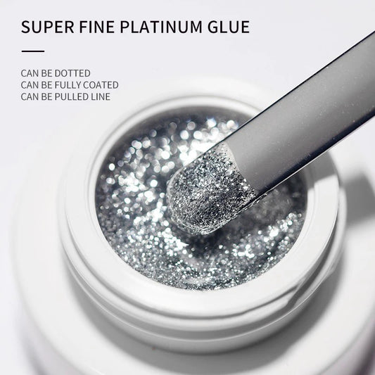 High Density Glitter Platinum Line Art UV Gel (5g)