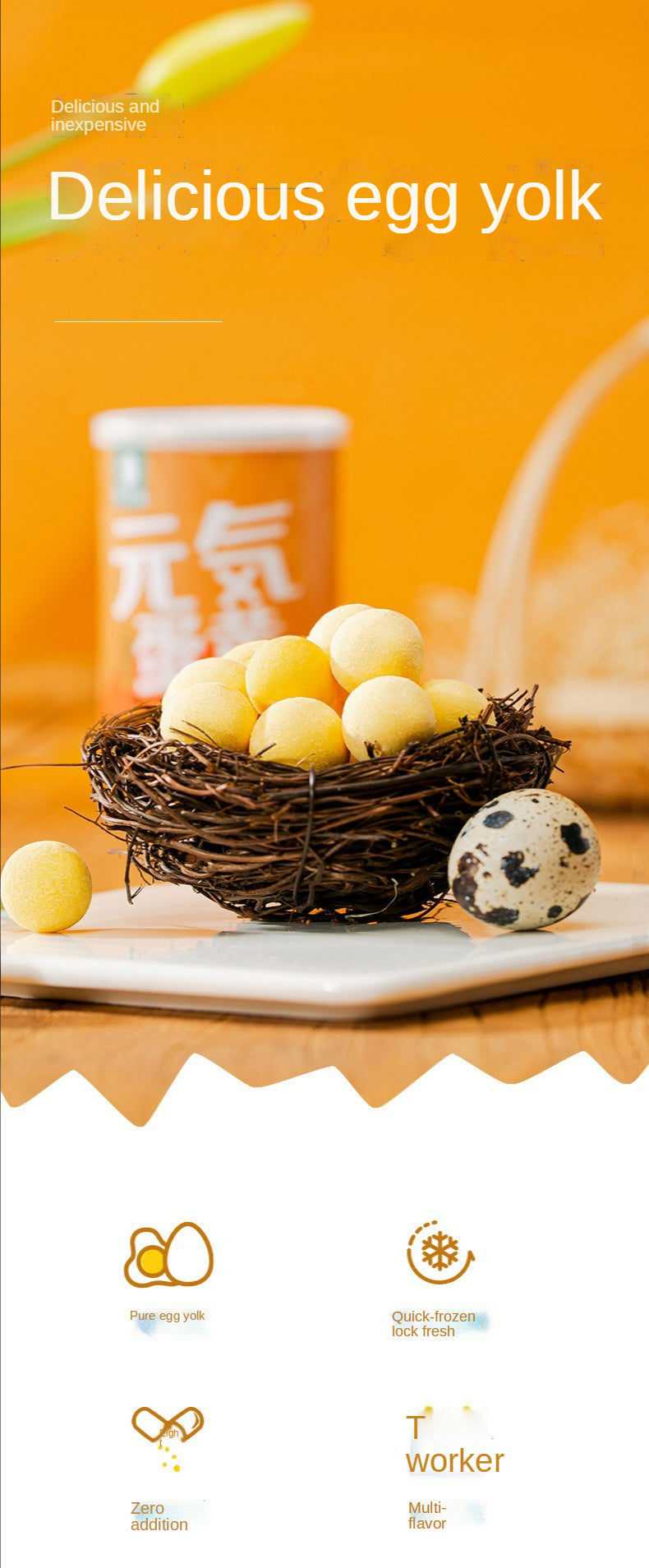 Genki series quail egg yellow freeze-dried