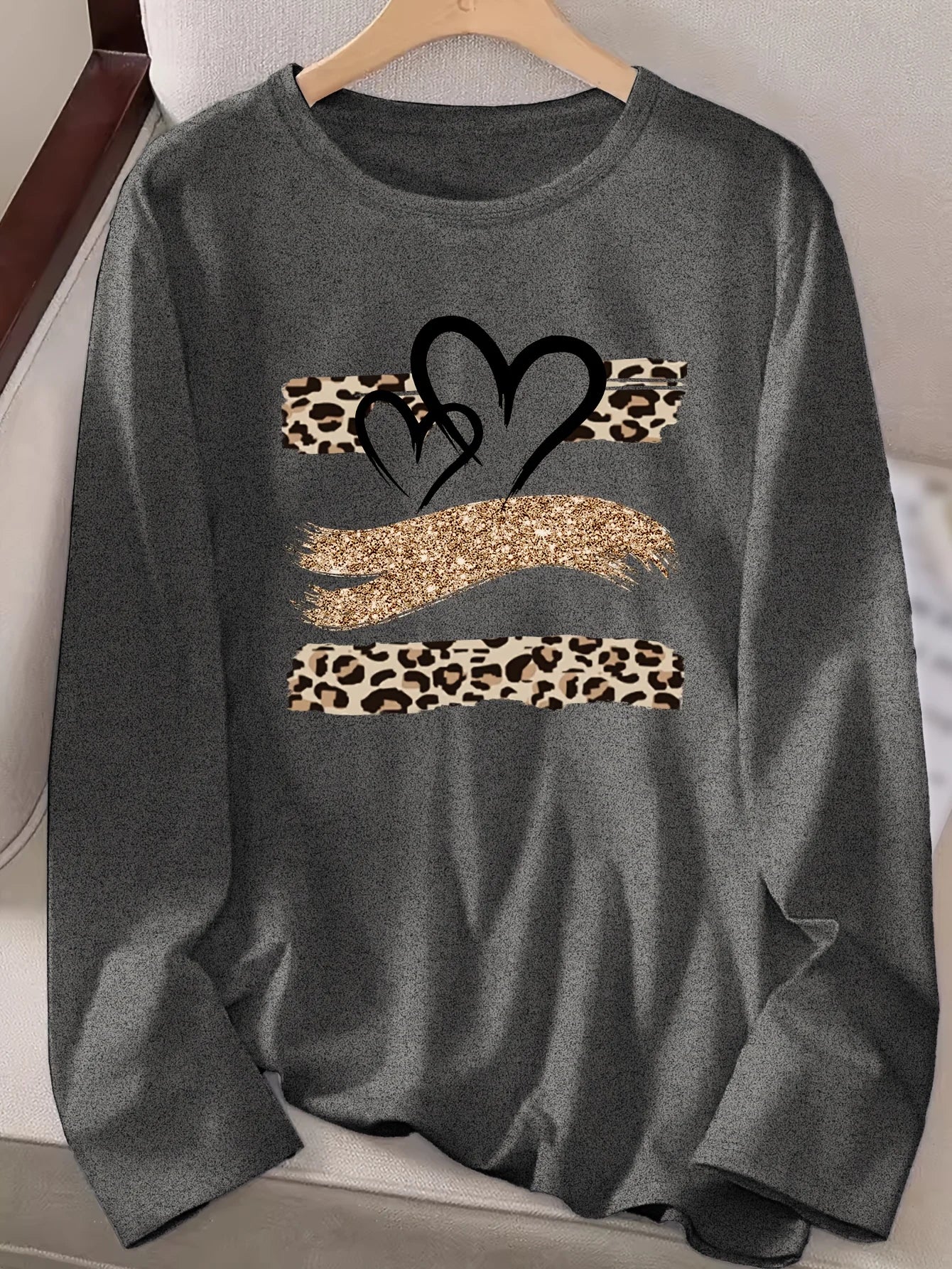 Women’s Cotton Printed Long‑Sleeve Top