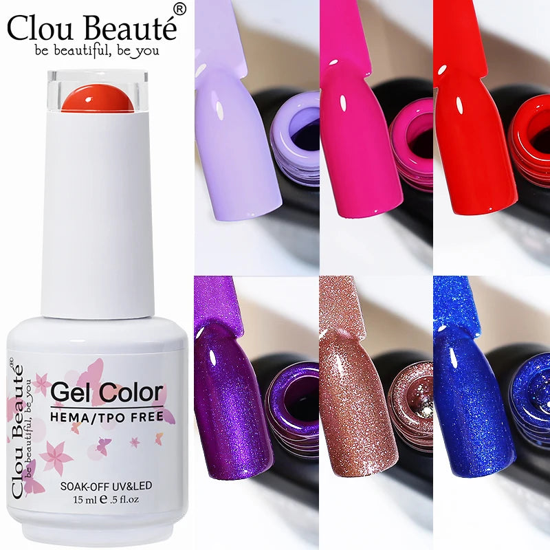 Clou Beaute 15ml HEMA/TPO-Free UV Gel Polish (Classic Red Collection)
