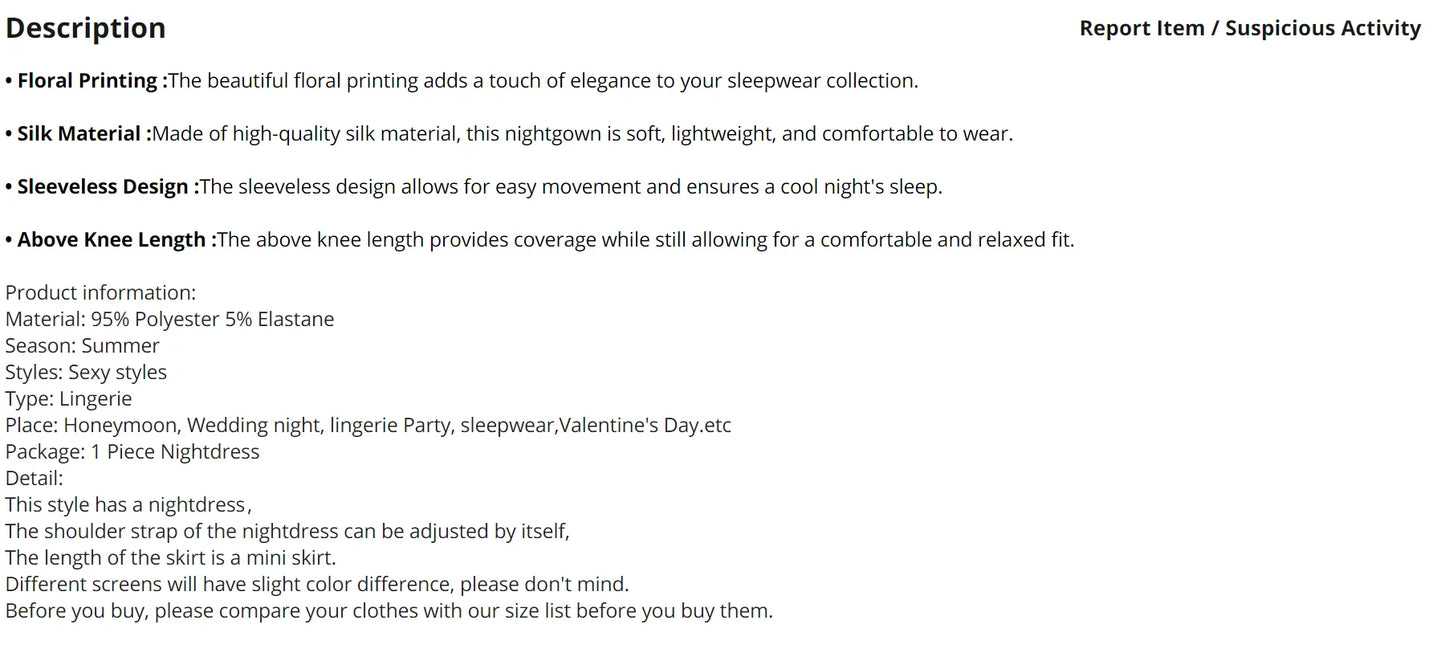 Midnight Blossom Satin Nightdress