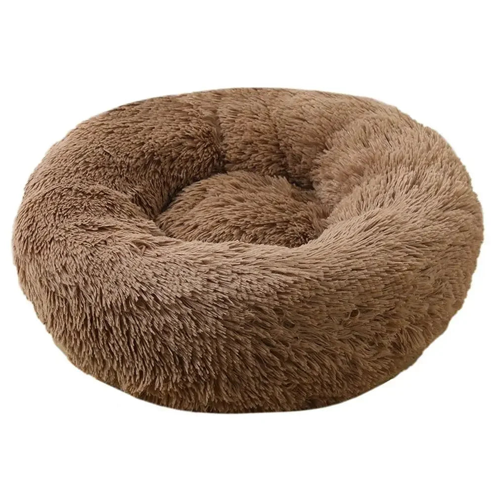 Winter Round Plush Dog Beds Washable Plush Fluffy Pet Cushion Dog Cat Bed Mat Portable Pet Kennel Puppy Pad