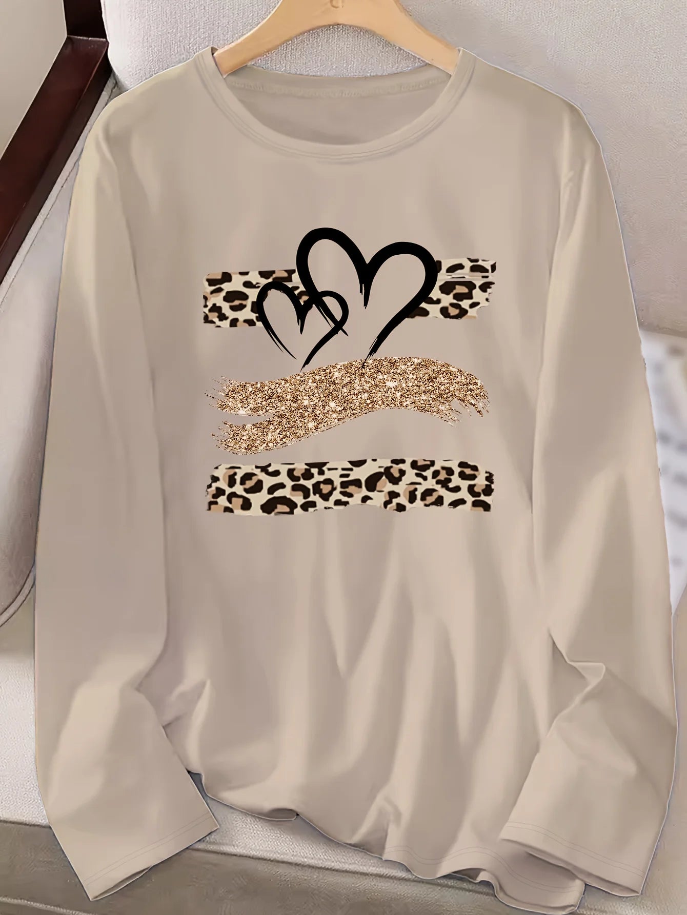 Women’s Cotton Printed Long‑Sleeve Top