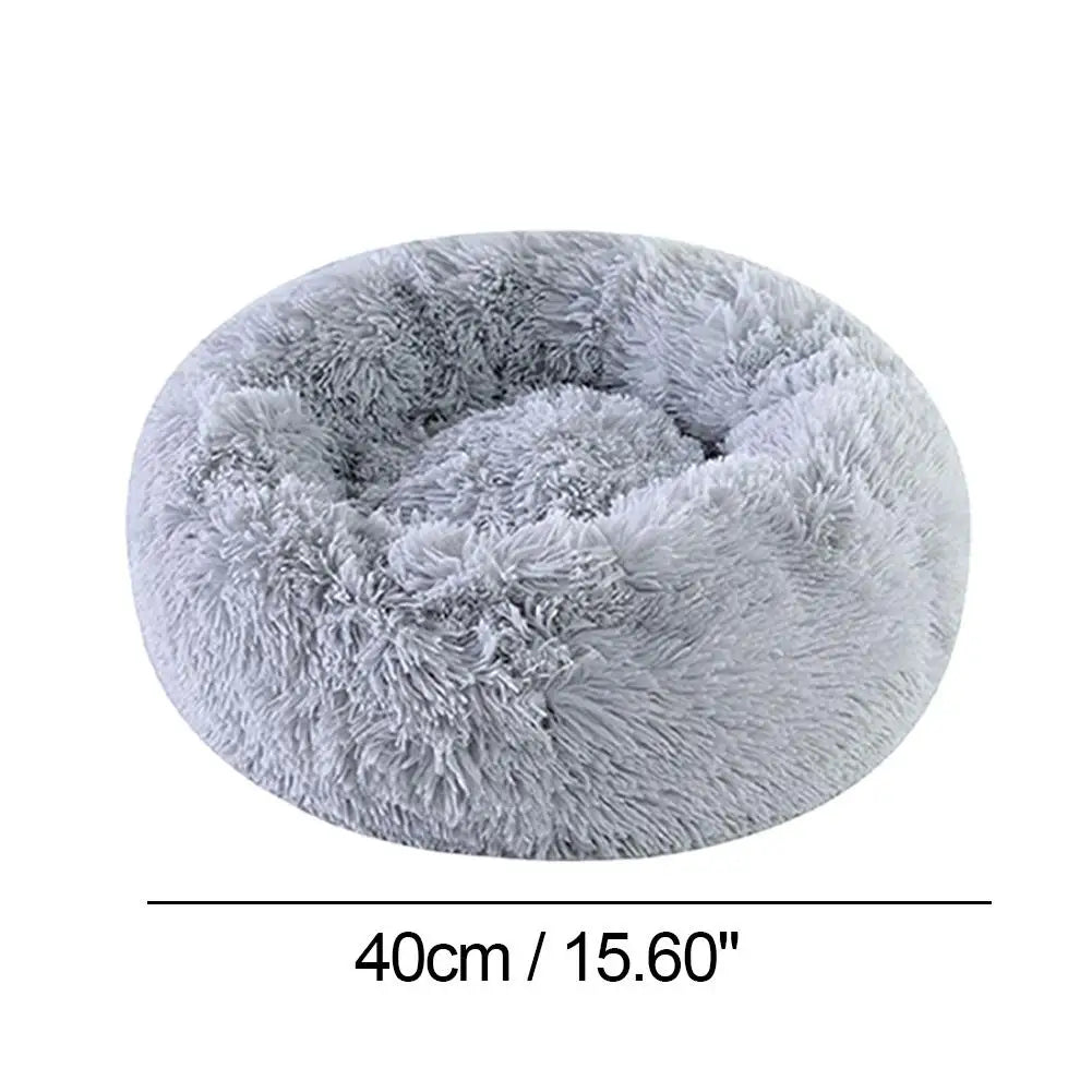 Winter Round Plush Dog Beds Washable Plush Fluffy Pet Cushion Dog Cat Bed Mat Portable Pet Kennel Puppy Pad