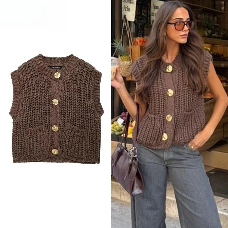 Cozy Knit Sleeveless Vest Top