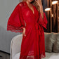 Scarlet Lace Satin Nightgown