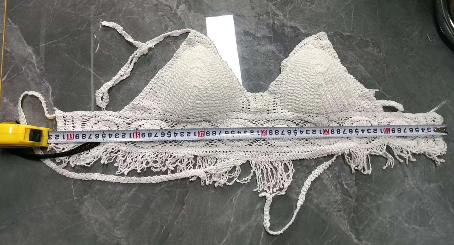 Boho Fringe Halter Crop Top