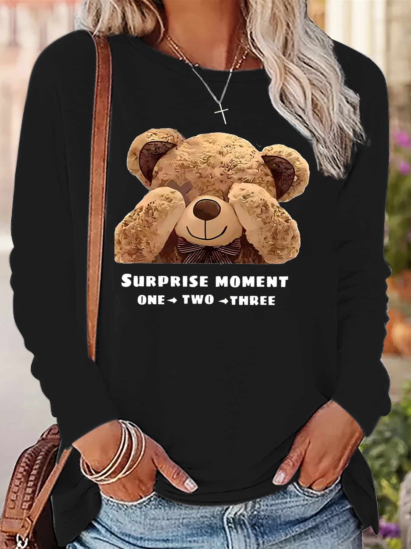 Women’s Cotton Printed Long‑Sleeve Top