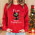 Women’s Christmas Cat Long‑Sleeve Pullover Sweater