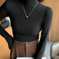 Women’s Slim Half‑Turtleneck Knitted Pullover Sweater