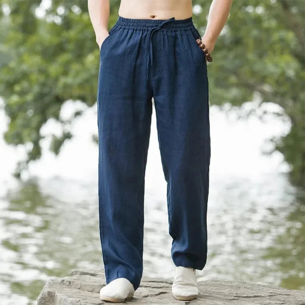 Men’s Cotton‑Linen Beach Pants