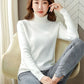 Turtleneck Winter Sweater Women Elegant Thicken Velvet Lined Warm Sueter Knitted Pullover Slim Tops Jersey Knitwear Jumper New