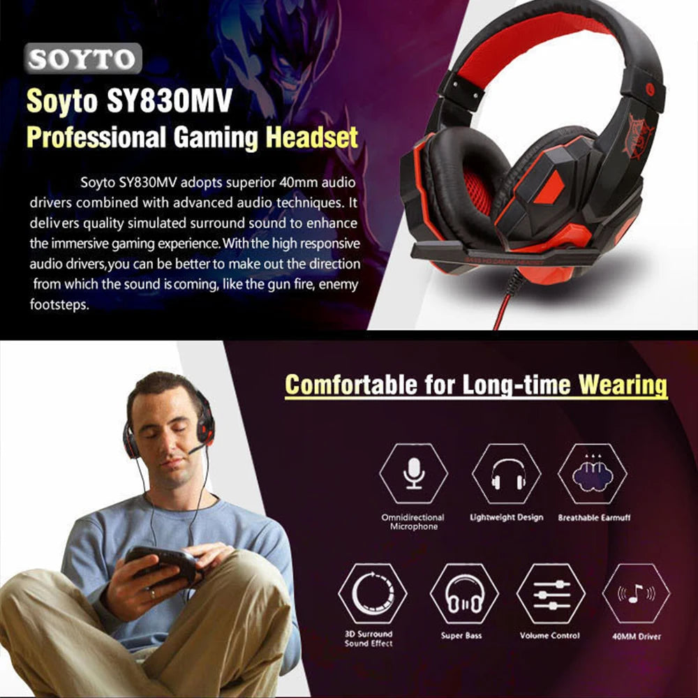 Gaming Headphones 3.5MM Wired