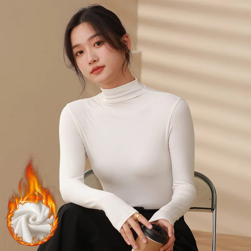 Women Half‑Turtleneck Modal Bottoming Shirt