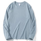 Women Leisure Cotton Long‑Sleeve Round‑Neck Top