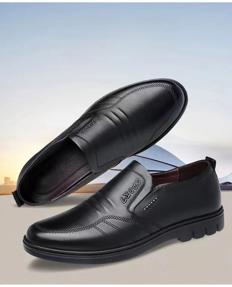 Men'S Leather Shoes New Black