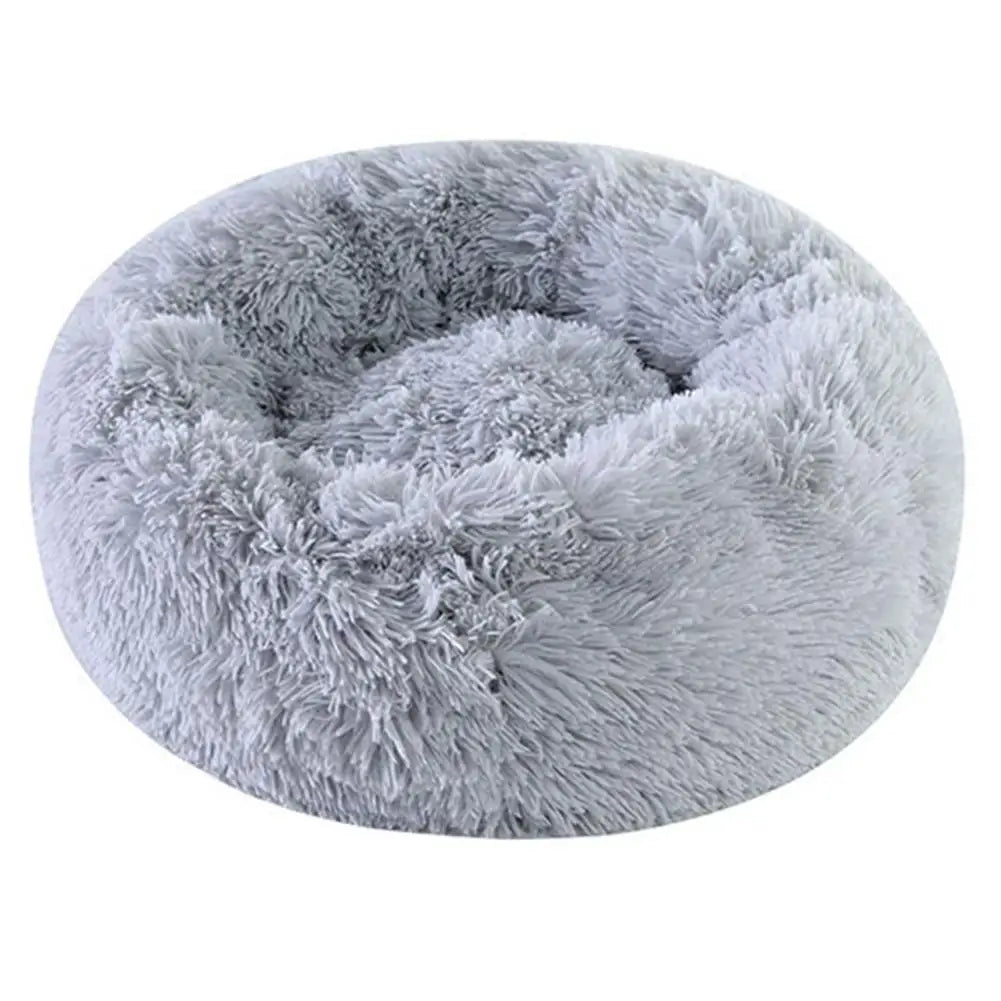 Winter Round Plush Dog Beds Washable Plush Fluffy Pet Cushion Dog Cat Bed Mat Portable Pet Kennel Puppy Pad