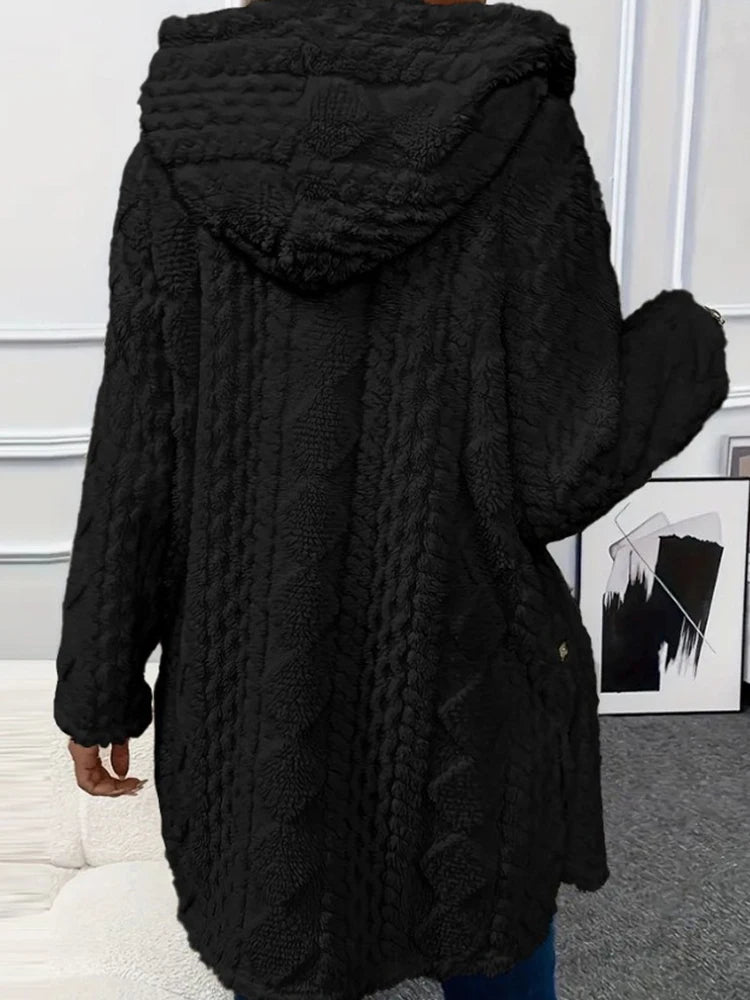 Women’s Thick Plush Hooded Cardigan