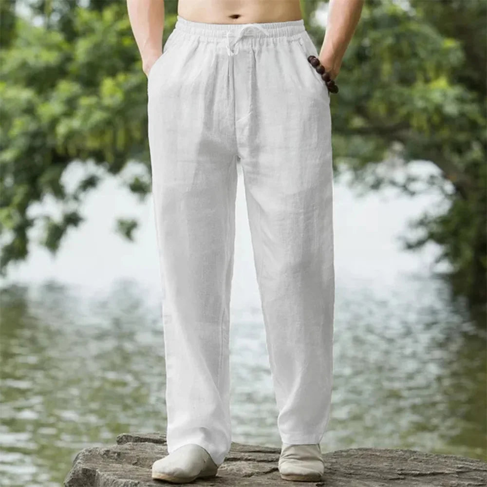 Men’s Cotton‑Linen Beach Pants