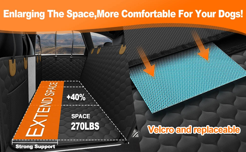 Waterproof Pet Travel Accessories Foldable Dog Car Seat  Car Pet Seat Safety Hammock Trunk Mat Car Rear Back Seat Protector