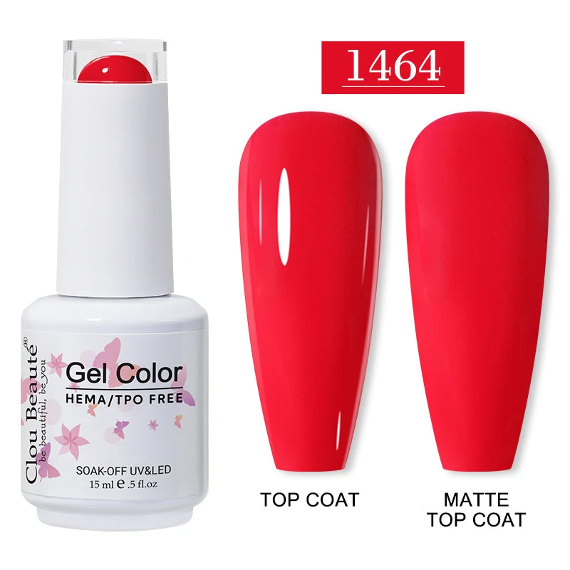 Clou Beaute 15ml HEMA/TPO-Free UV Gel Polish (Classic Red Collection)