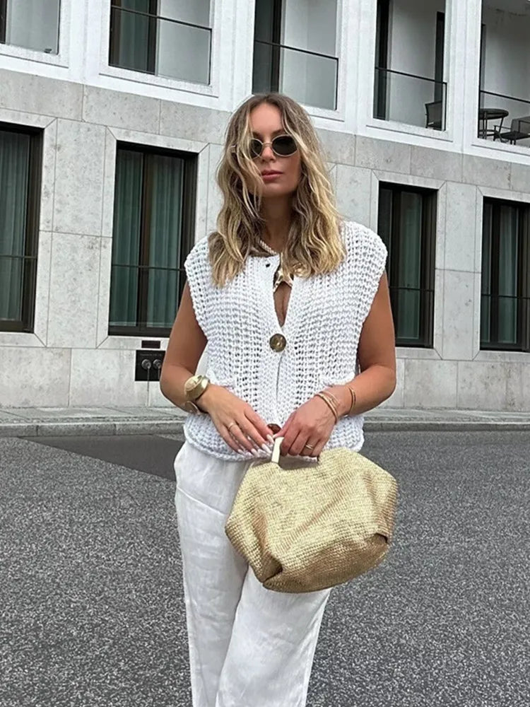 Cozy Knit Sleeveless Vest Top