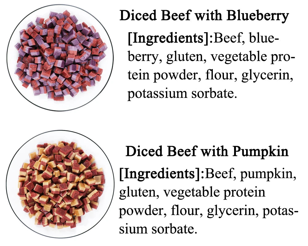 Diced Beef Dog Treats for Small,
