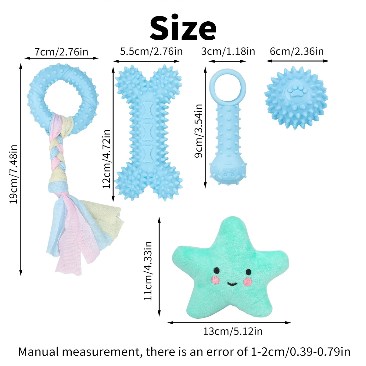 5-pack pet toys plush dog