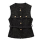 Urban Chic Tweed Waistcoat – Belted Sleeveless Vest