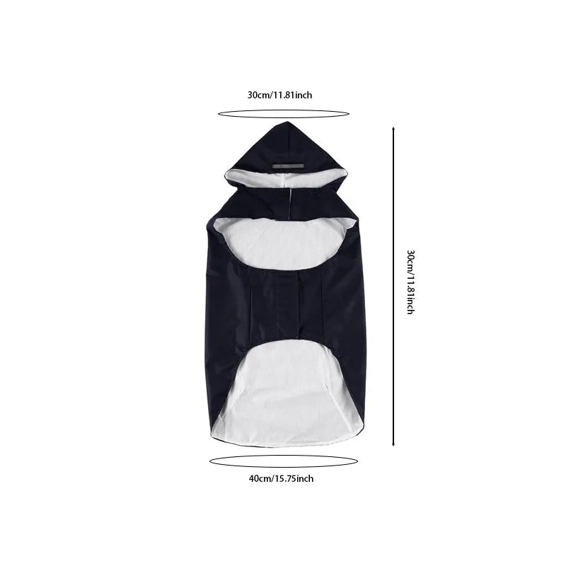 9 Sizes Dog Raincoat Small Medium Large Dogs Waterproof Hooded Jacket Rain Clothes with Reflective Stripe Outdoor Accessories