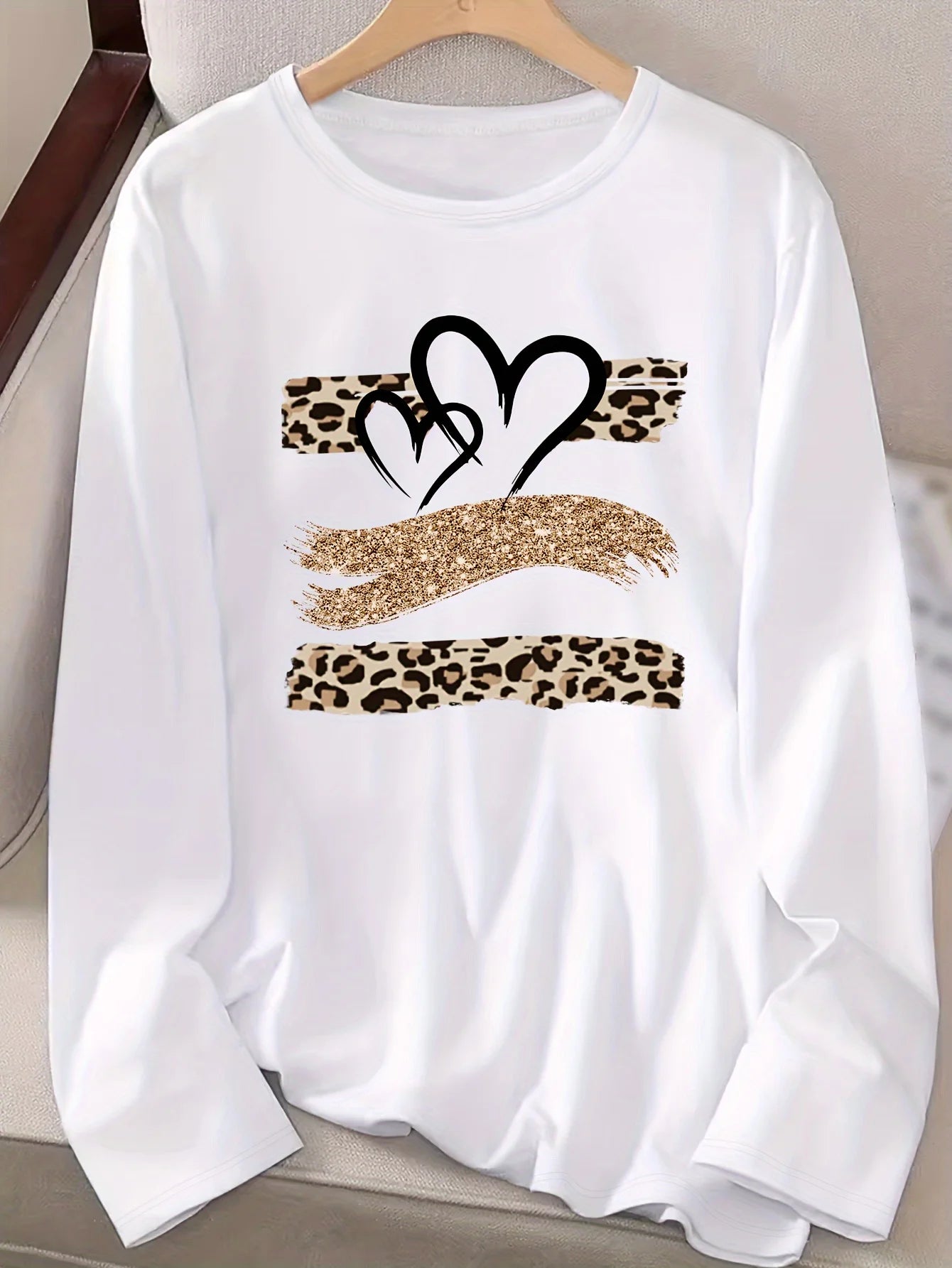 Women’s Cotton Printed Long‑Sleeve Top