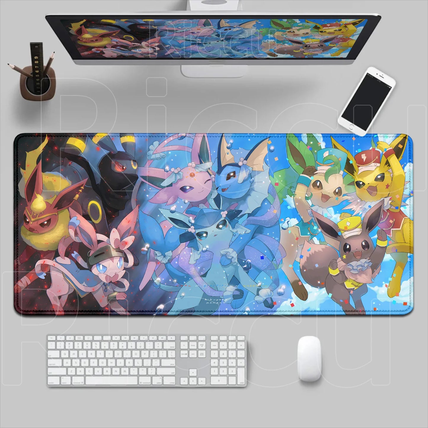 Kawaii Eevees Mouse Pad - Pokémon Office Gaming Desk Mat