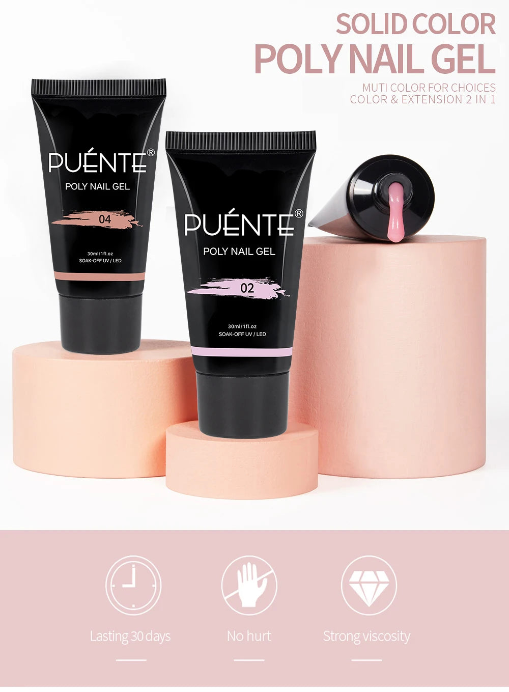 PUENTE Hema-Free 30ML Poly Nail Gel Set (5 Pcs)