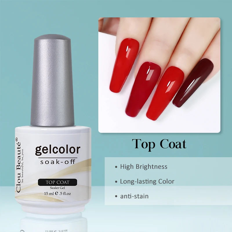 Clou Beaute 15ml HEMA/TPO-Free UV Gel Polish (Classic Red Collection)