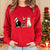 Women’s Christmas Cat Long‑Sleeve Pullover Sweater