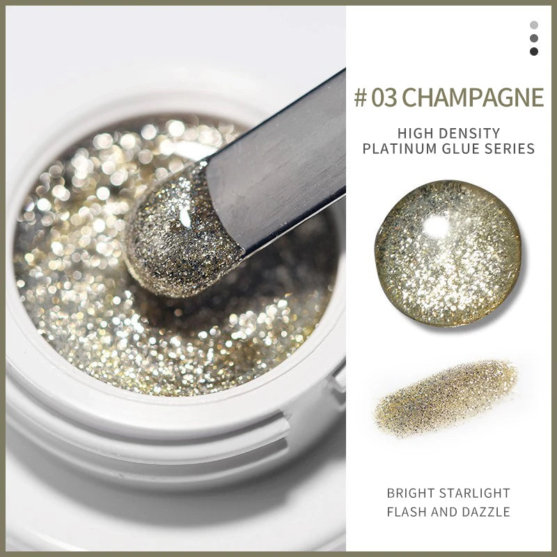 High Density Glitter Platinum Line Art UV Gel (5g)