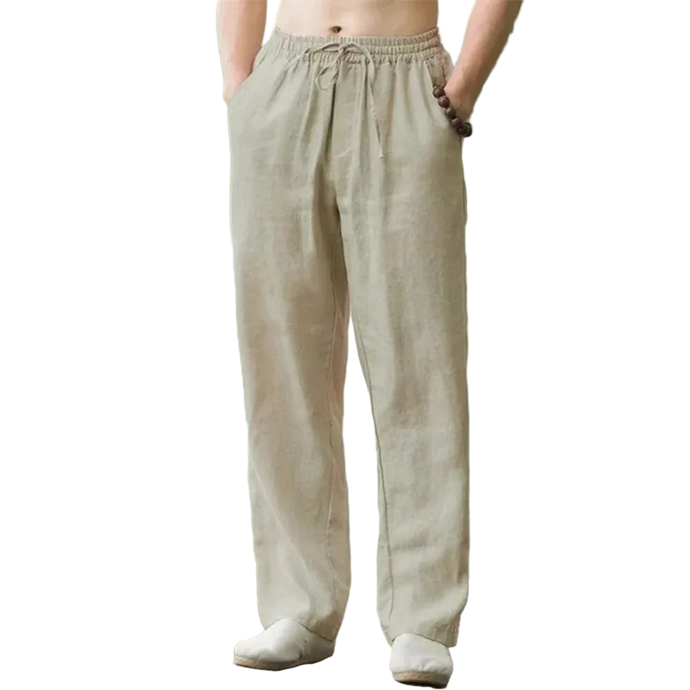 Men’s Cotton‑Linen Beach Pants