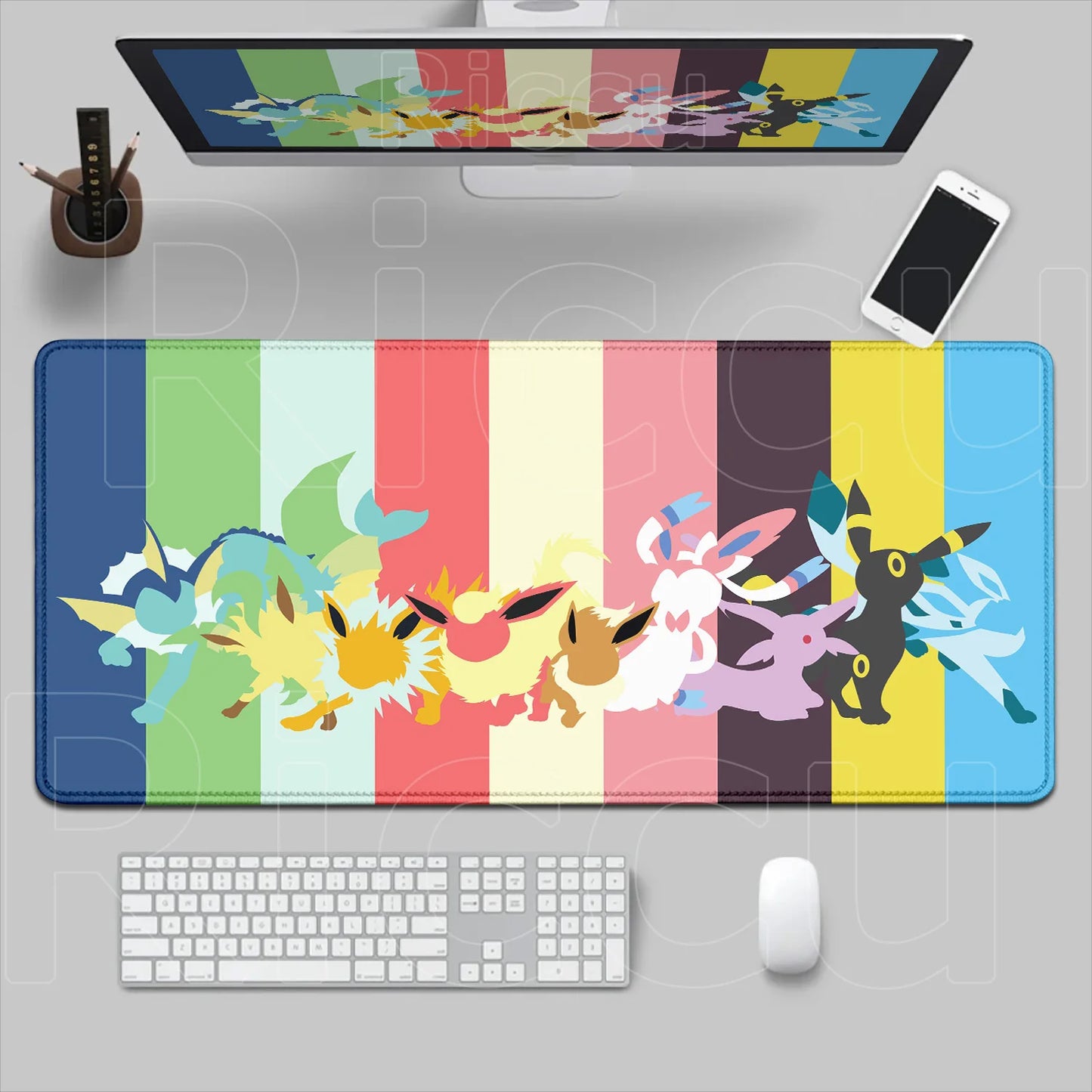 Kawaii Eevees Mouse Pad - Pokémon Office Gaming Desk Mat