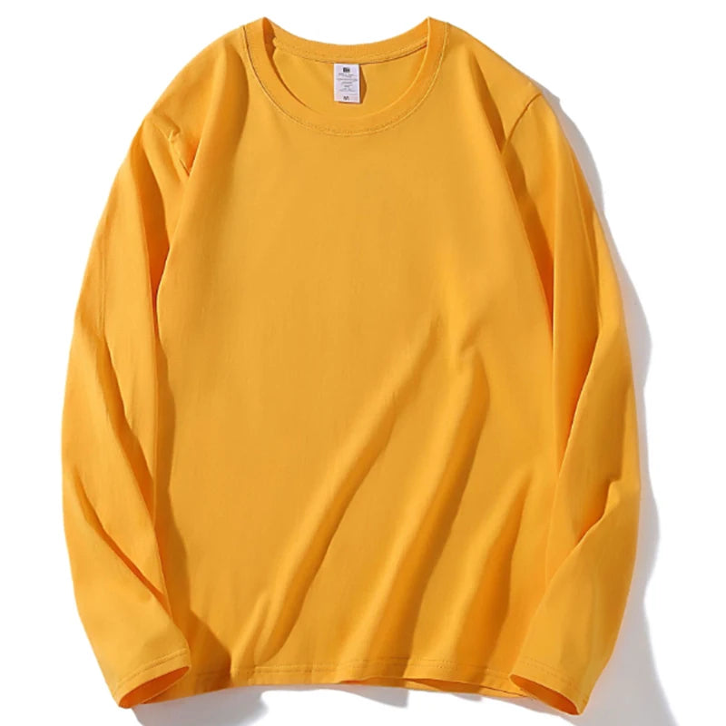 Women Leisure Cotton Long‑Sleeve Round‑Neck Top