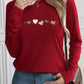 Women’s Cotton Heart‑Print Long‑Sleeve Top