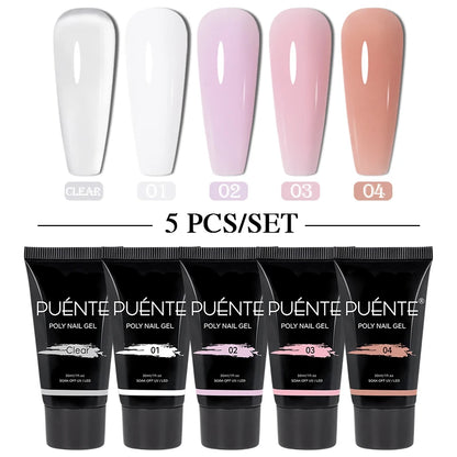 PUENTE Hema-Free 30ML Poly Nail Gel Set (5 Pcs)