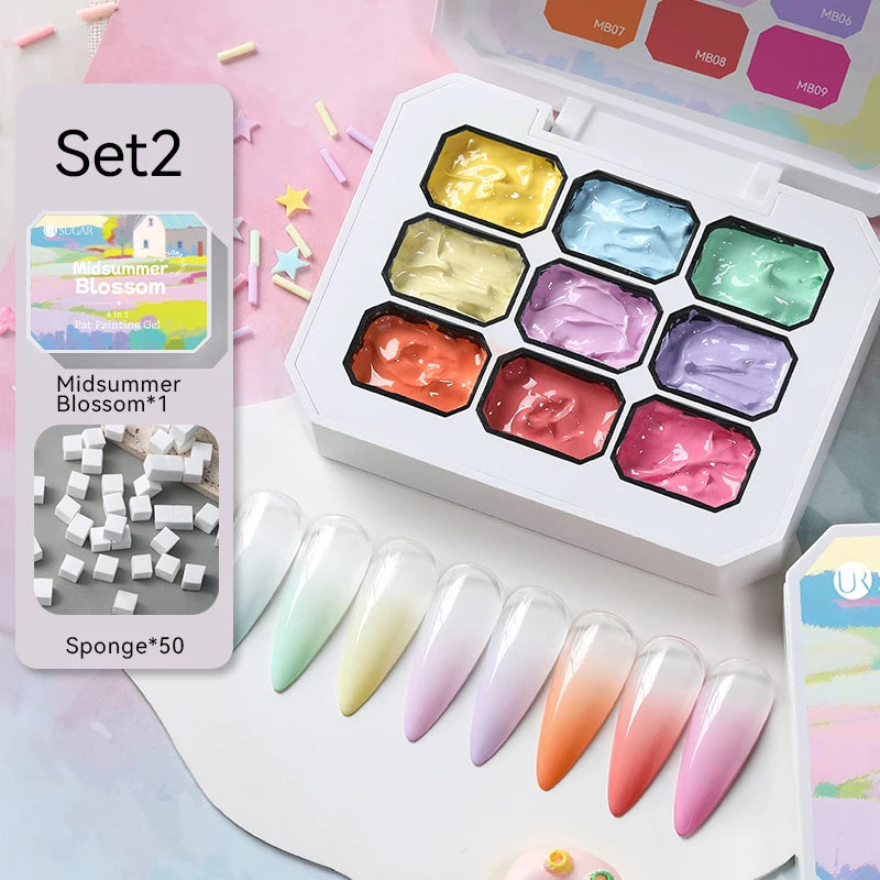 UR SUGAR 9-Color Pat Painting Gel Palette