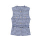 Urban Chic Tweed Waistcoat – Belted Sleeveless Vest