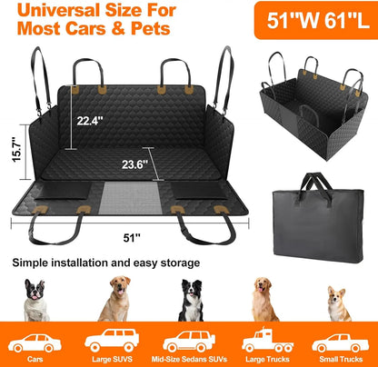 Waterproof Pet Travel Accessories Foldable Dog Car Seat  Car Pet Seat Safety Hammock Trunk Mat Car Rear Back Seat Protector