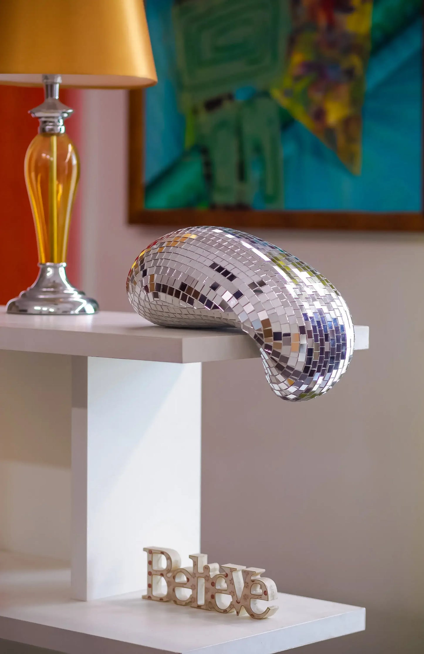 Melted Disco Ball Sculpture