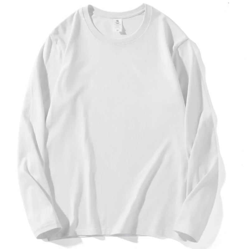 Women Leisure Cotton Long‑Sleeve Round‑Neck Top