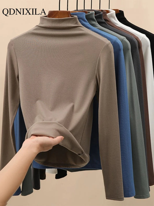 Women Half‑Turtleneck Modal Bottoming Shirt